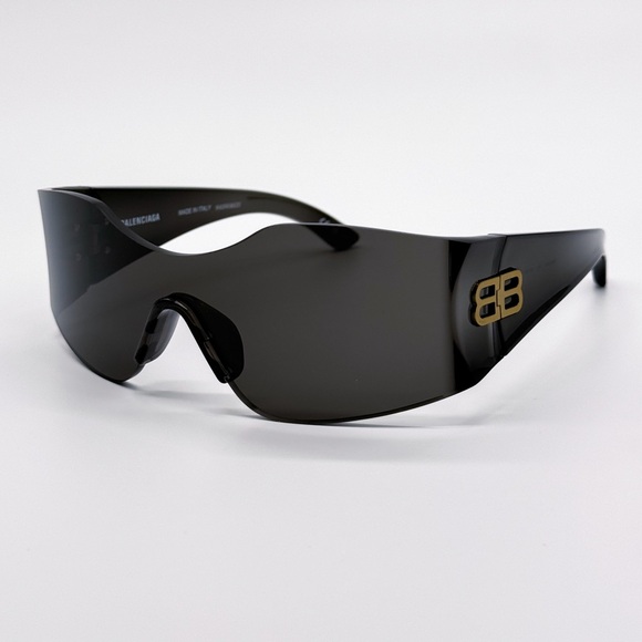 NEW BALENCIAGA BB0292S 001 BLACK GEOMETRIC UNISEX SUNGLASSES - Picture 1 of 9